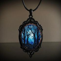 Wholesale Vintage Gothic style bat castle crow cross blood black cat church cemetery vampire vintage necklace